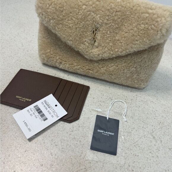 Saint Laurent Small Shearling Pouch Clutch NWT - Picture 10 of 10